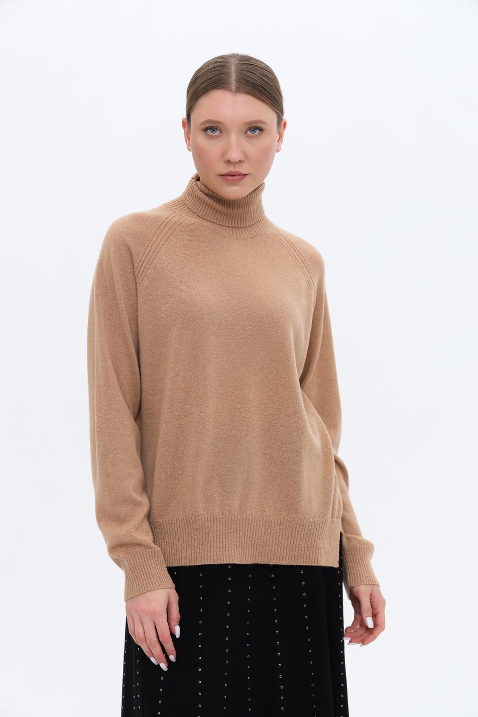 Джемпер Twin Set бежевый с горлом