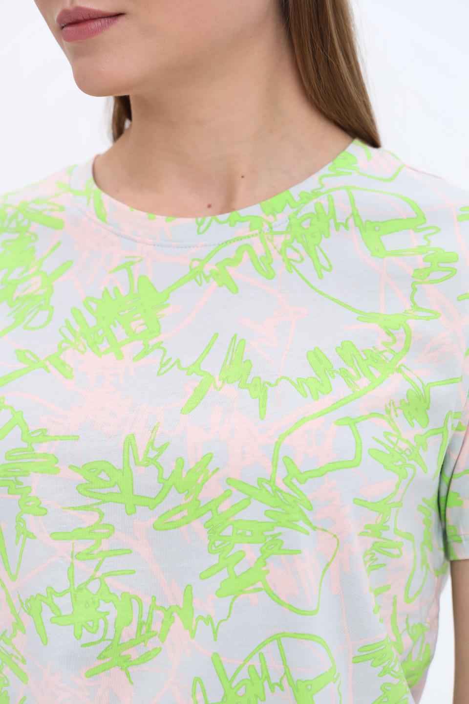 Блуза Tom Tailor denim с завязкой лайм