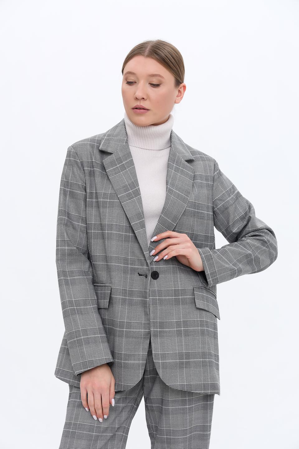 Жакет Broadway в клетку серый