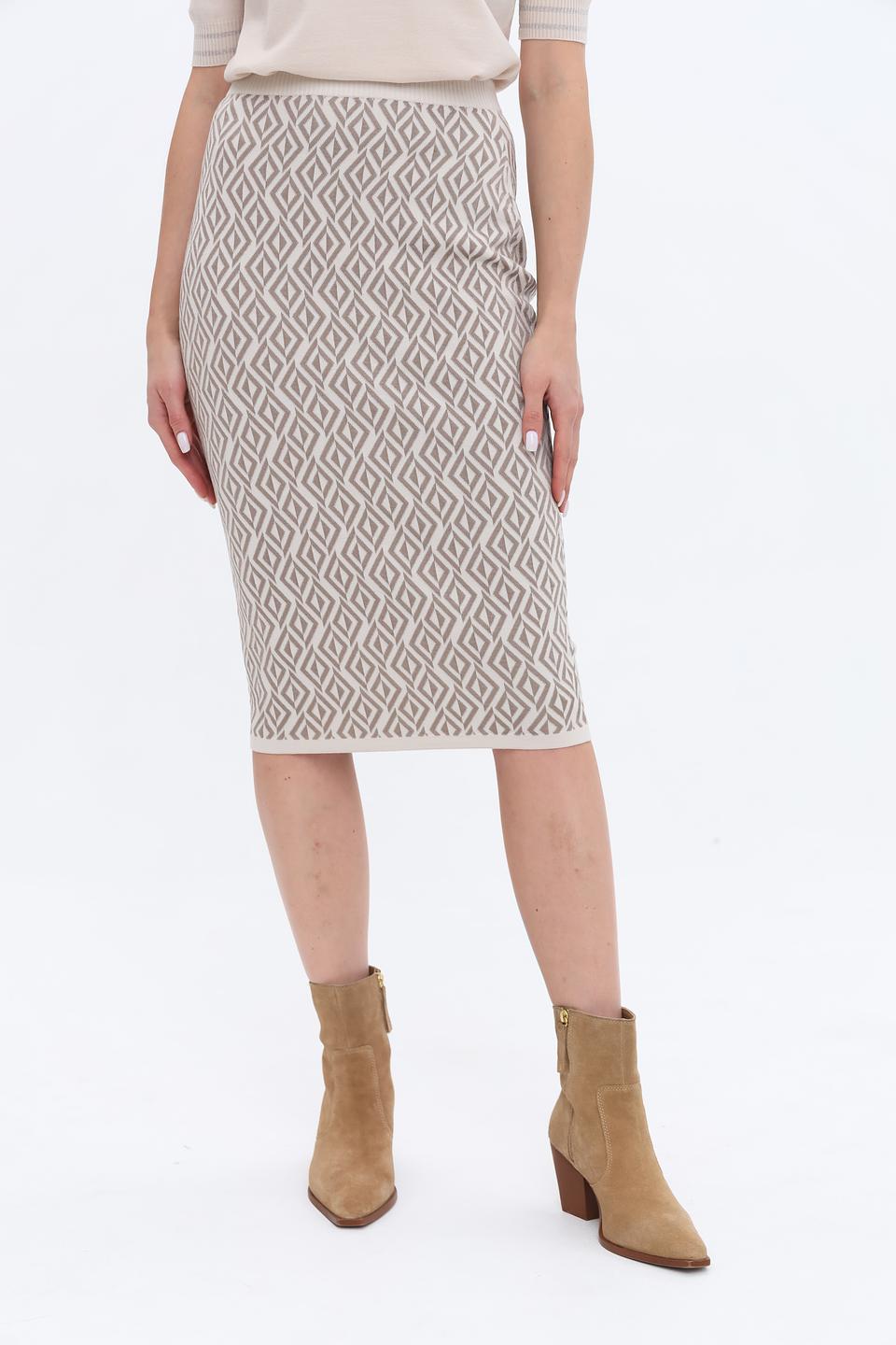 Юбка D. Exterior вязаная с узором бежевая