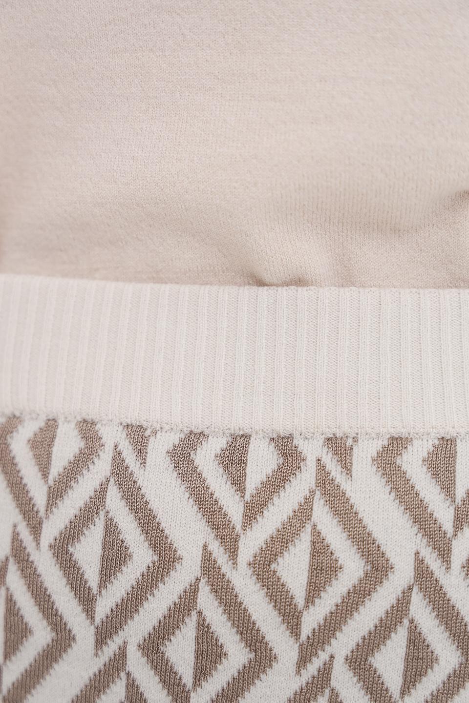 Юбка D. Exterior вязаная с узором бежевая