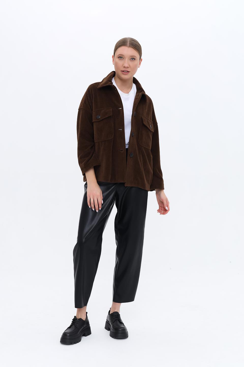 Жакет Circolo 1901 в рубчик коричневый