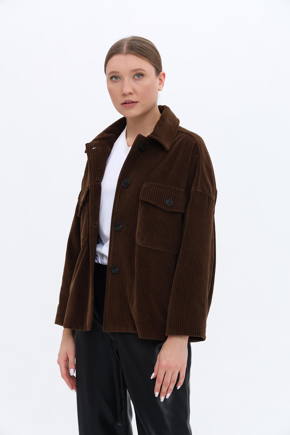 Жакет Circolo 1901 в рубчик коричневый