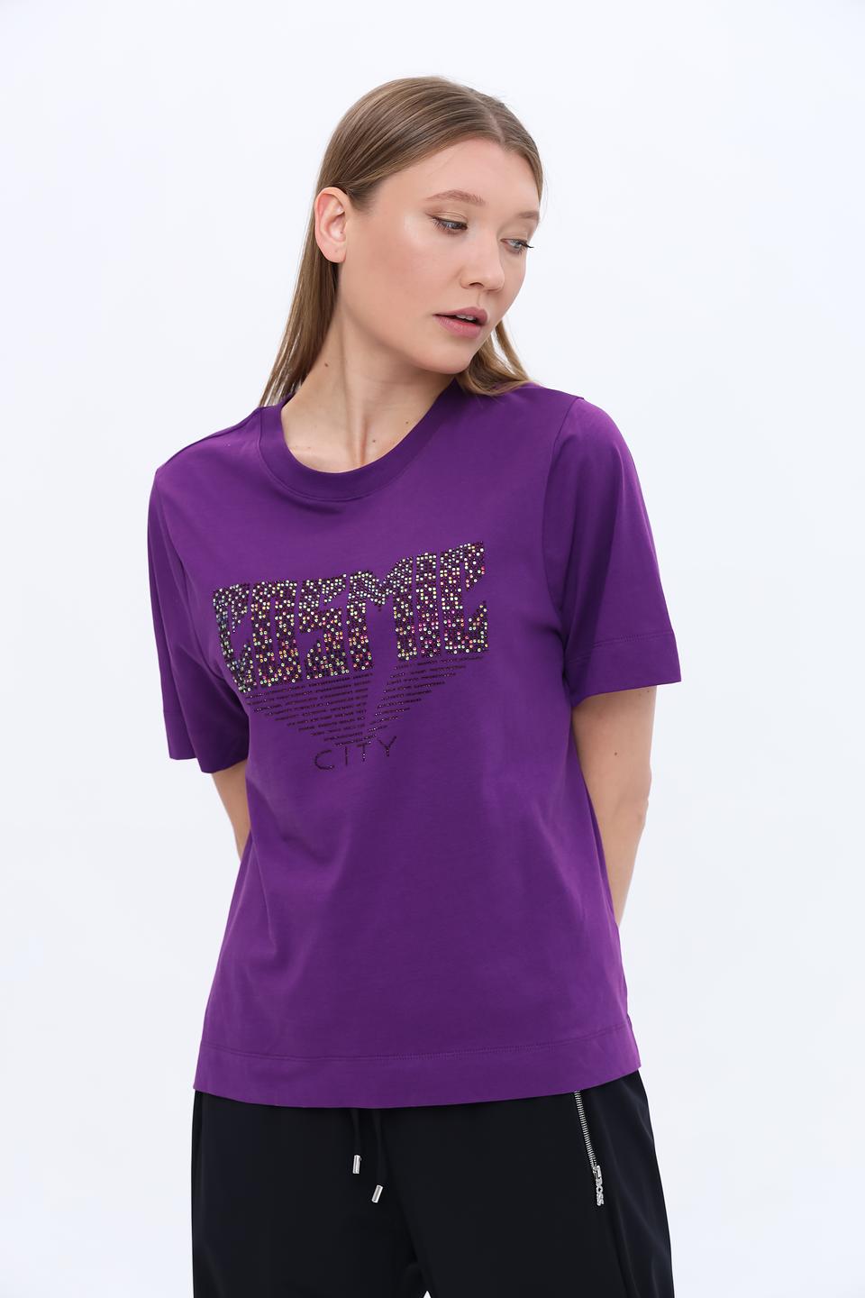 Футболка Rich and Royal с пайетками фиолетовая