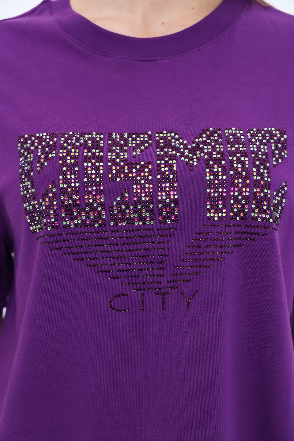 Футболка Rich and Royal с пайетками фиолетовая