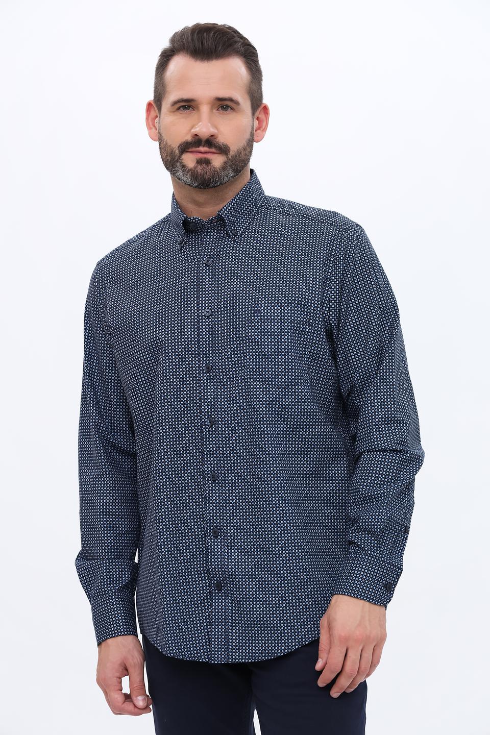 Рубашка Casa Moda в мелкий принт синий