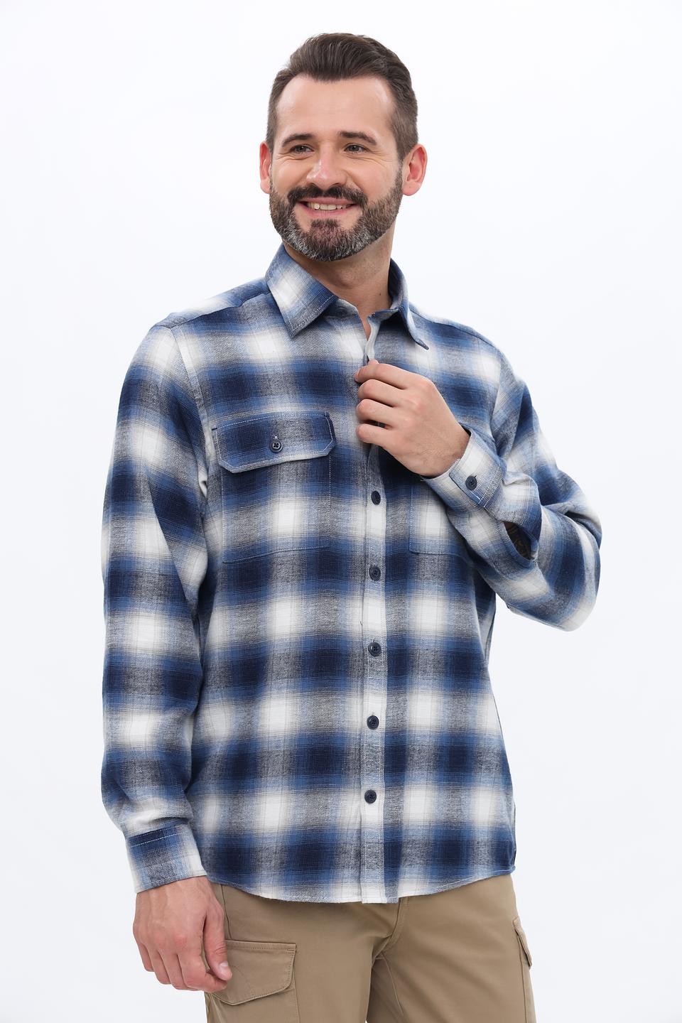 Рубашка Casa Moda в клетку синяя