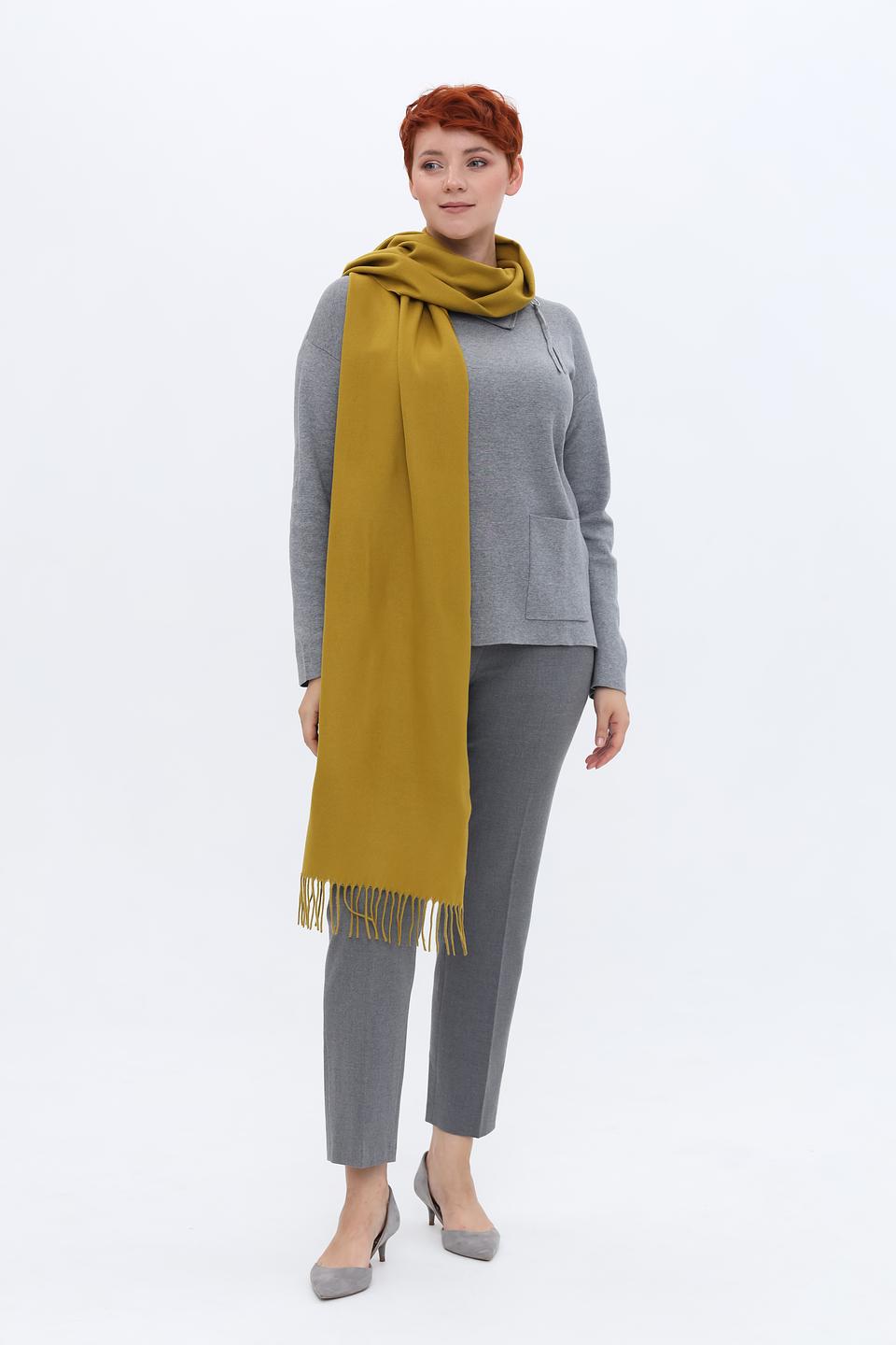 Шарф Fraas горчичный с бахромой