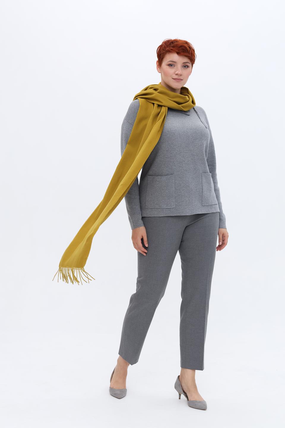 Шарф Fraas горчичный с бахромой