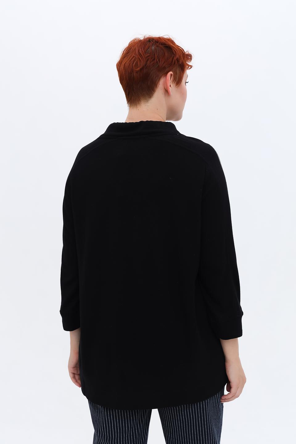 Пуловер Frapp с полосками чёрный