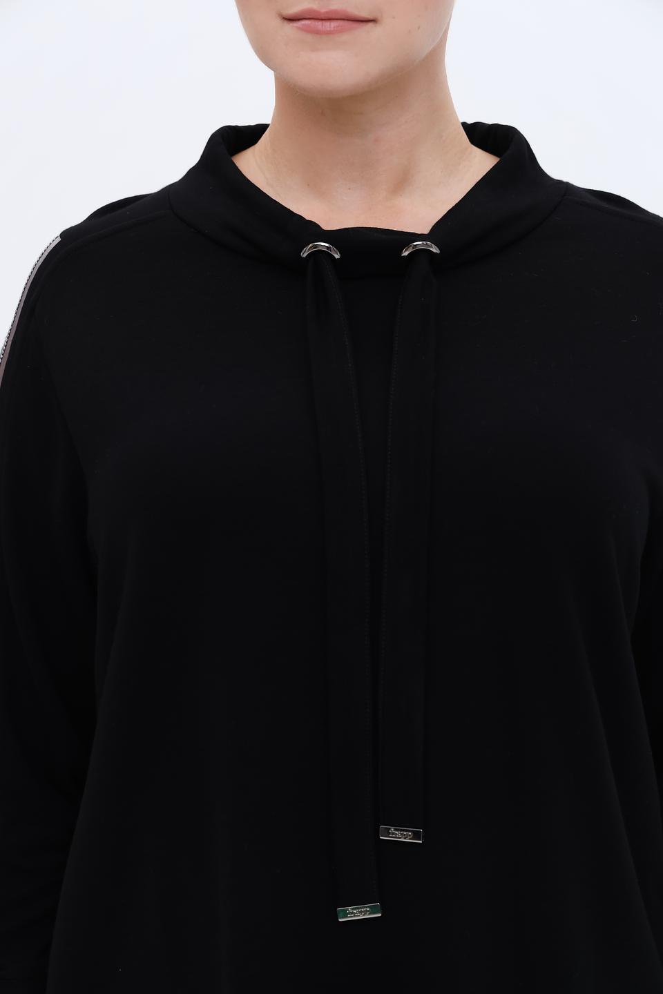 Пуловер Frapp с полосками чёрный