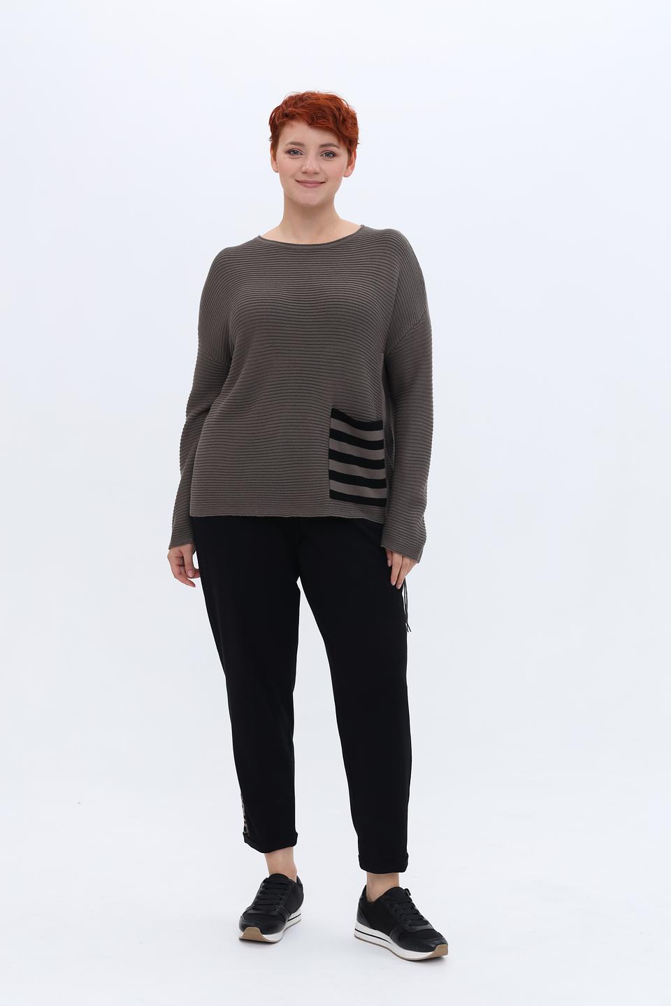 Пуловер Doris Streich в полоску серый