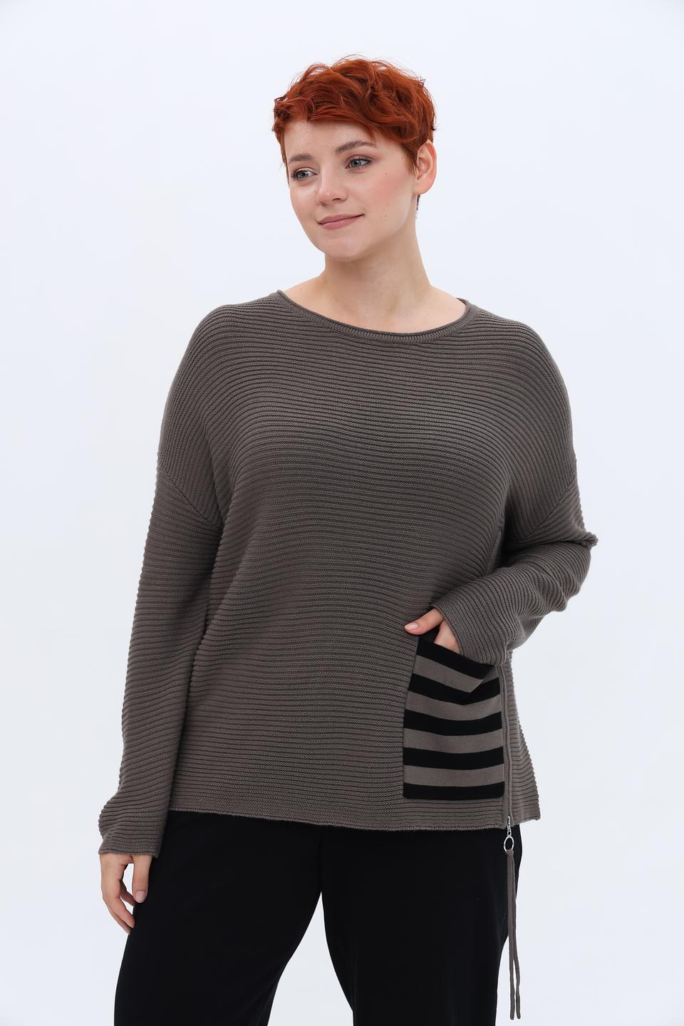 Пуловер Doris Streich в полоску серый