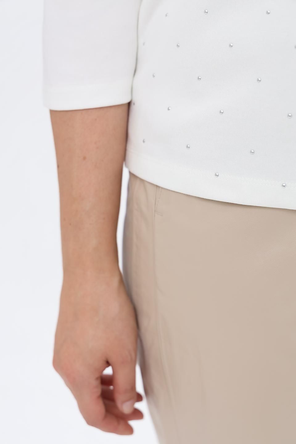 Пуловер Gerry Weber с камнями белый