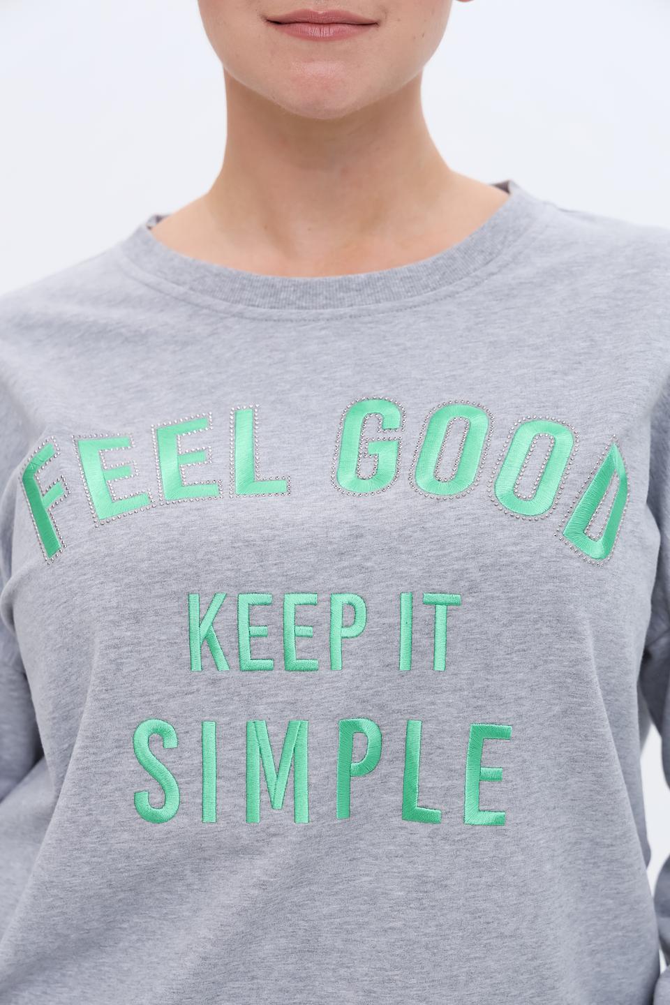 Пуловер Via Appia с принтом серый