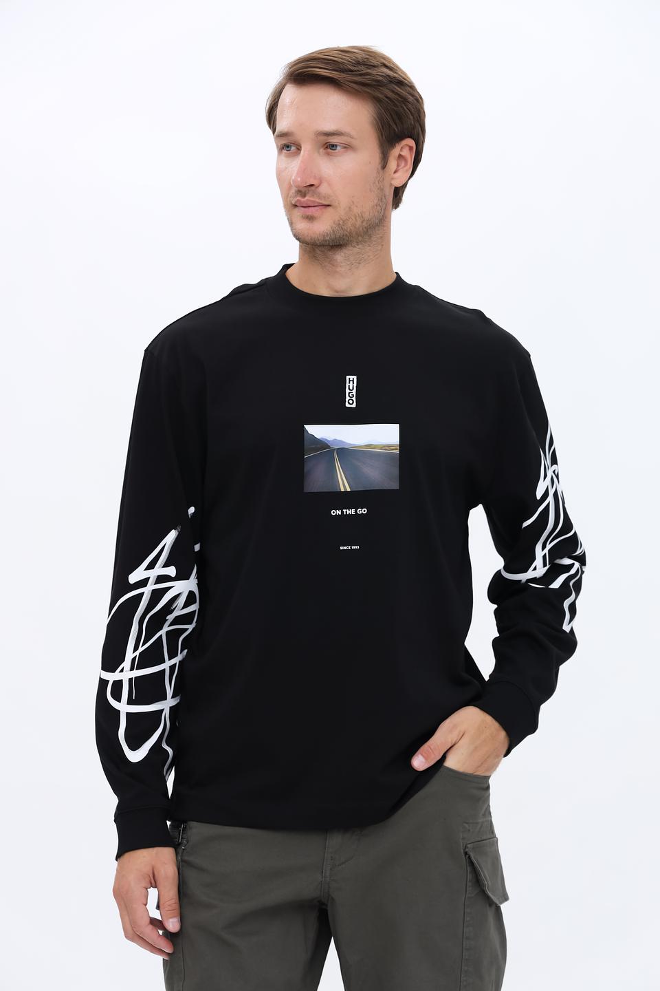 Футболка Hugo с принтом чёрная