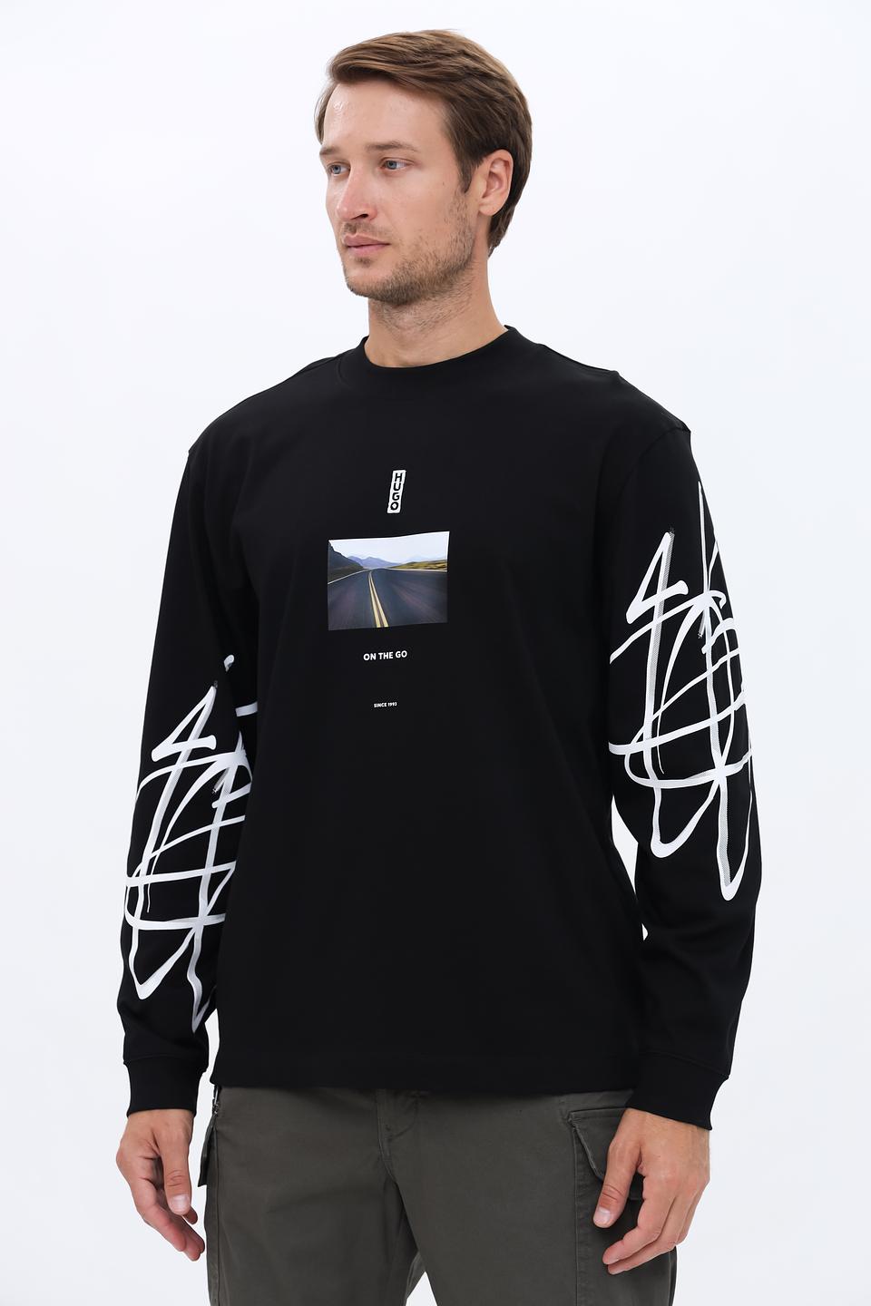 Футболка Hugo с принтом чёрная