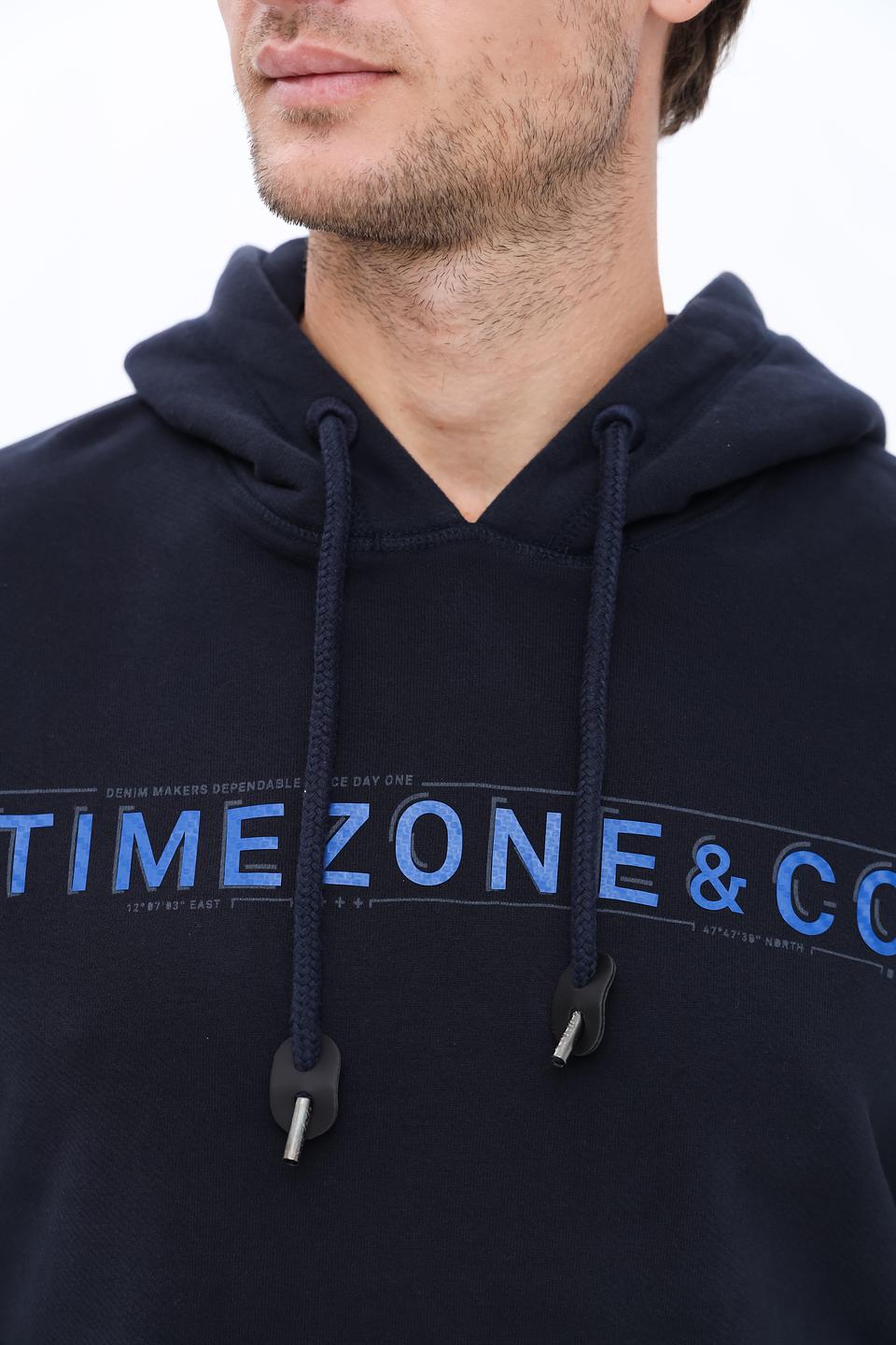 Толстовка Time Zone с логотипом темно-синяя