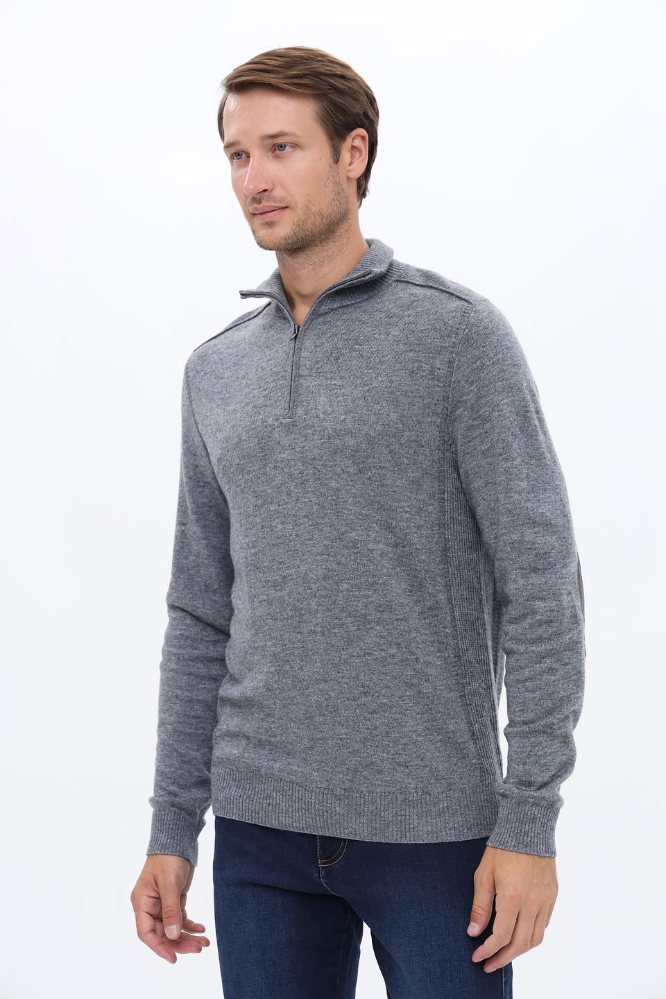 Джемпер Pezzo серый с налокотниками