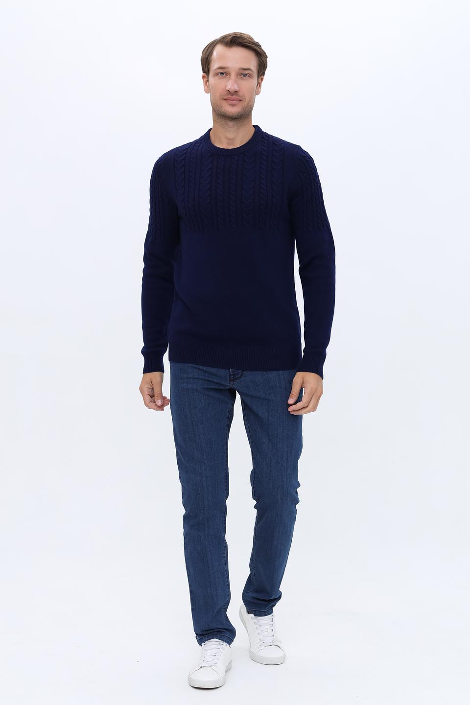 Джемпер Pezzo мужской тёмно-синий с косами