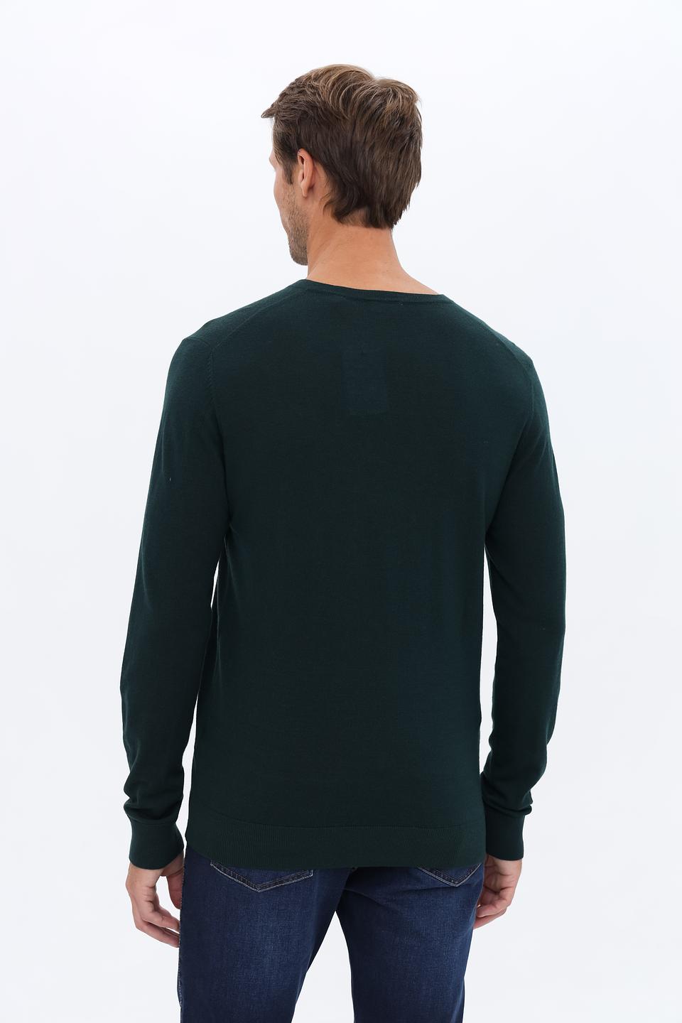 Джемпер Seidensticker V-образный тёмно-зелёный