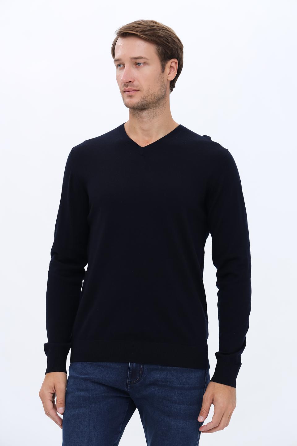 Джемпер Seidensticker V-образный тёмно-синий