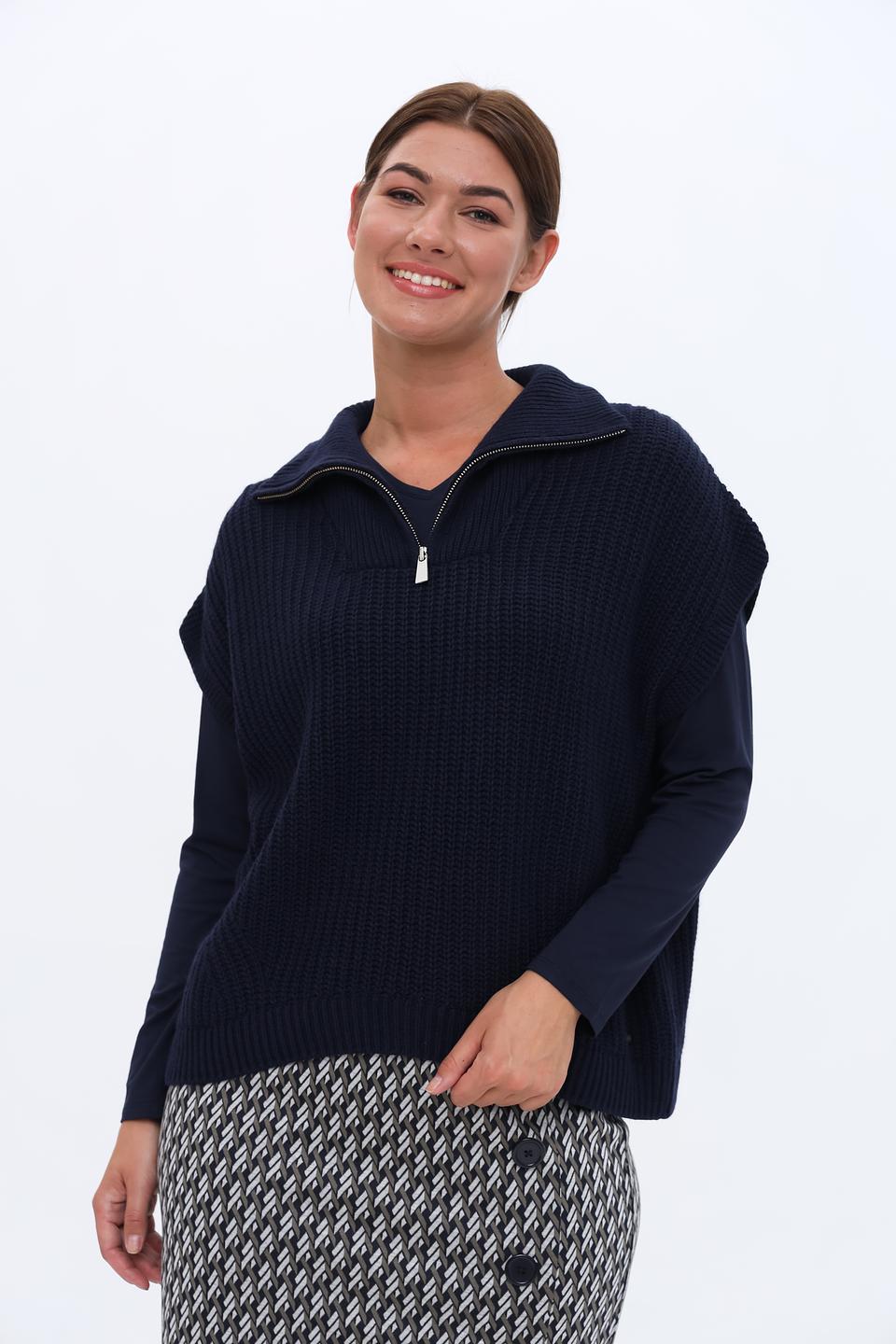 Жилет Bugatti вязаный тёмно-синий