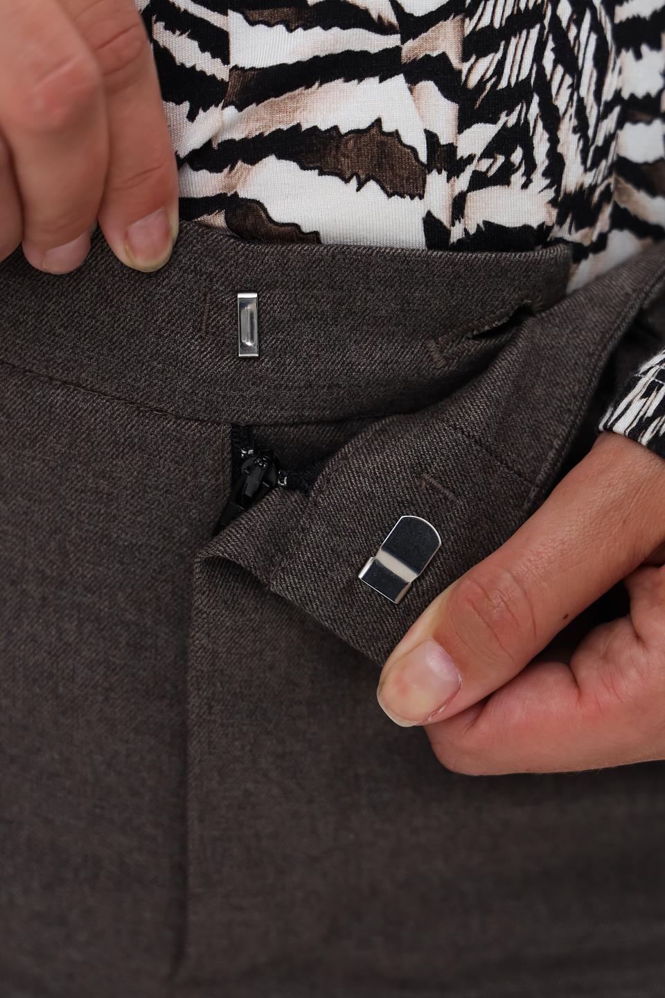 Брюки классические Oui серо-коричневые