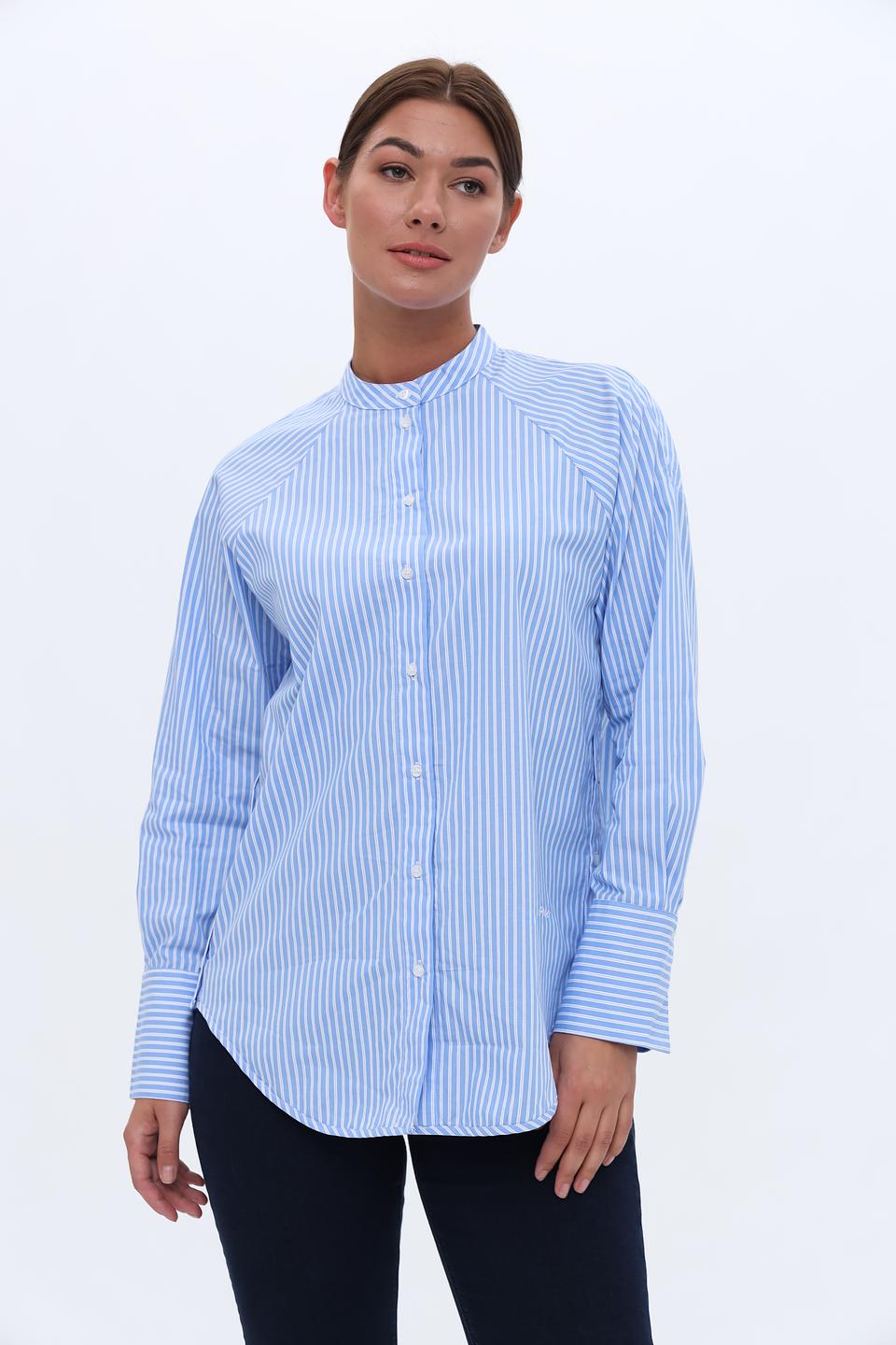 Рубашка Oui в полоску голубую