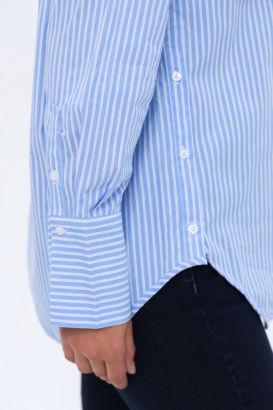 Рубашка Oui в полоску голубую