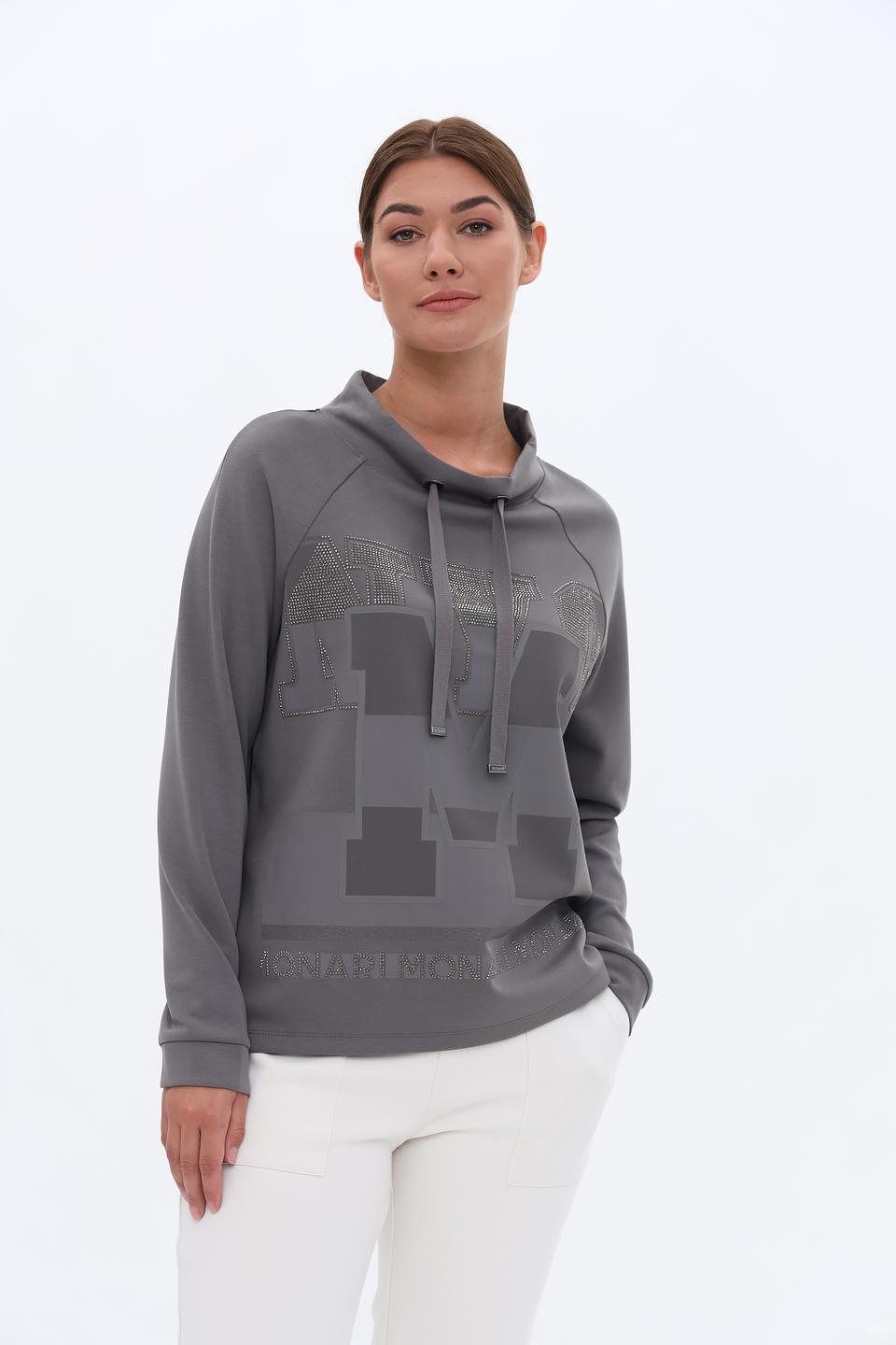 Пуловер Monari серый с декором