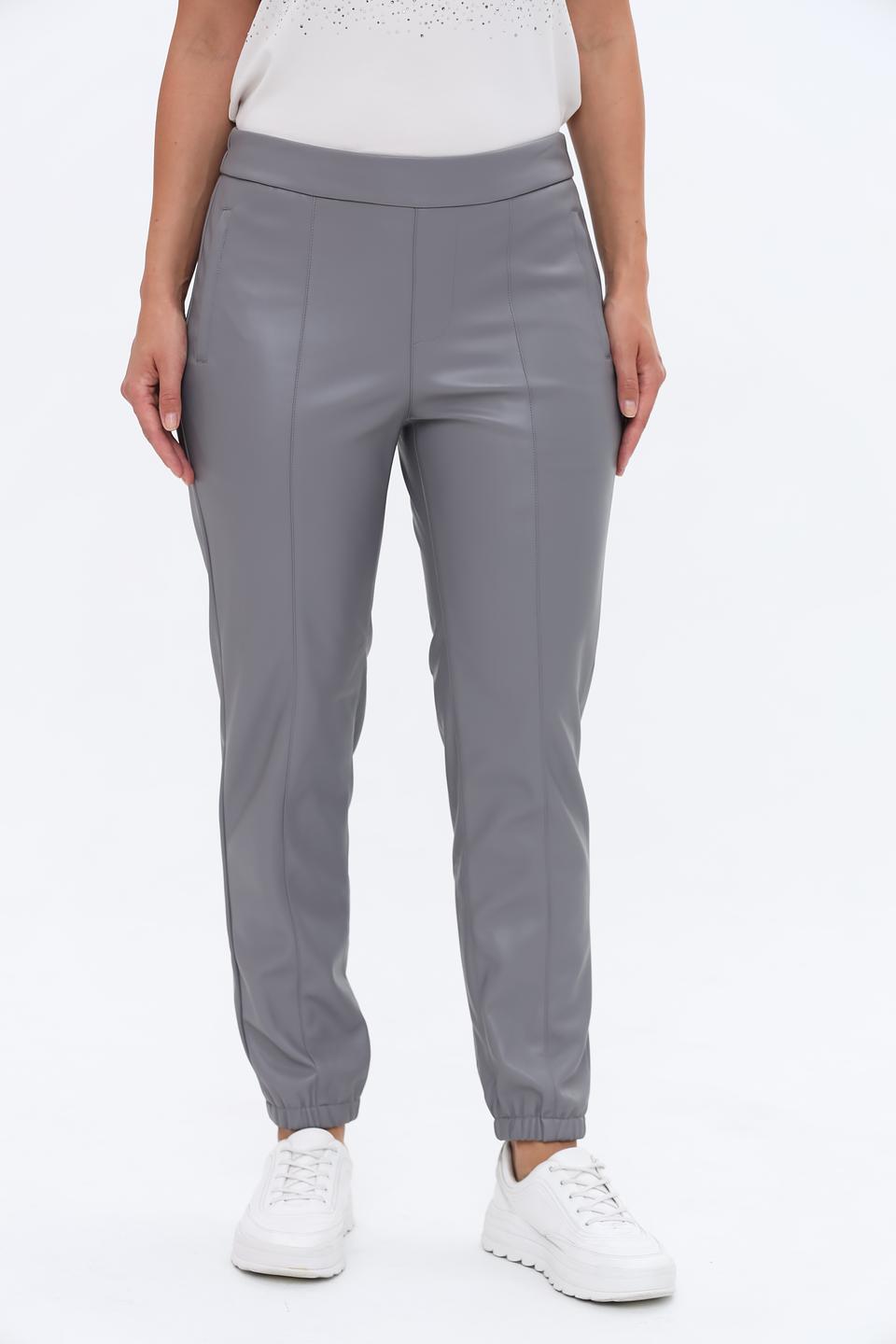 Брюки Monari серые из экокожи