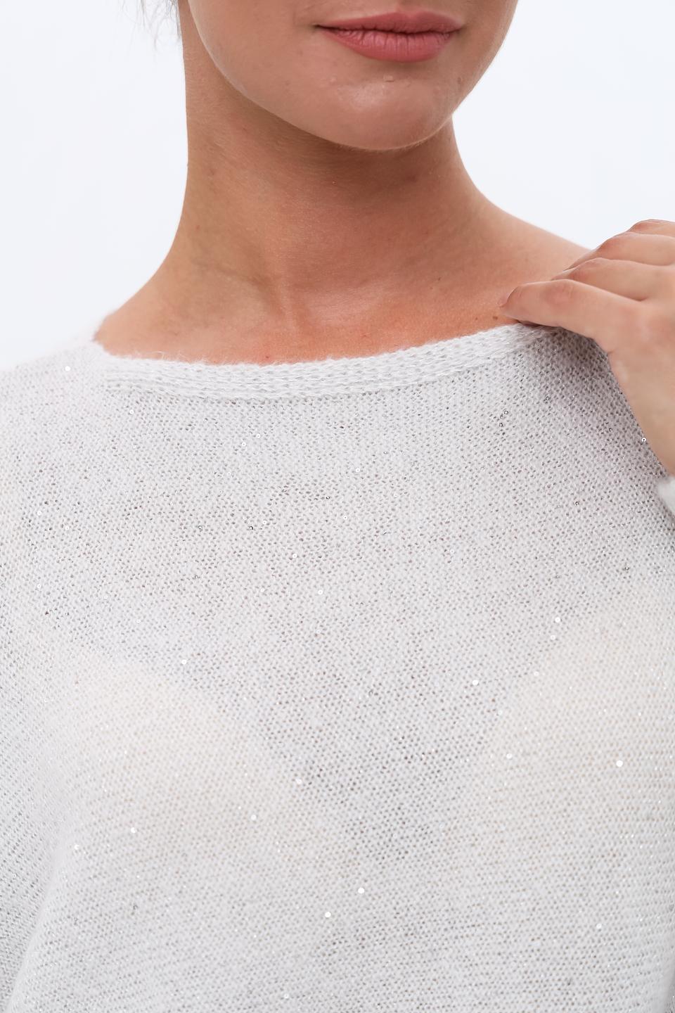 Пуловер Monari светло-серый с рукавом-фонарик