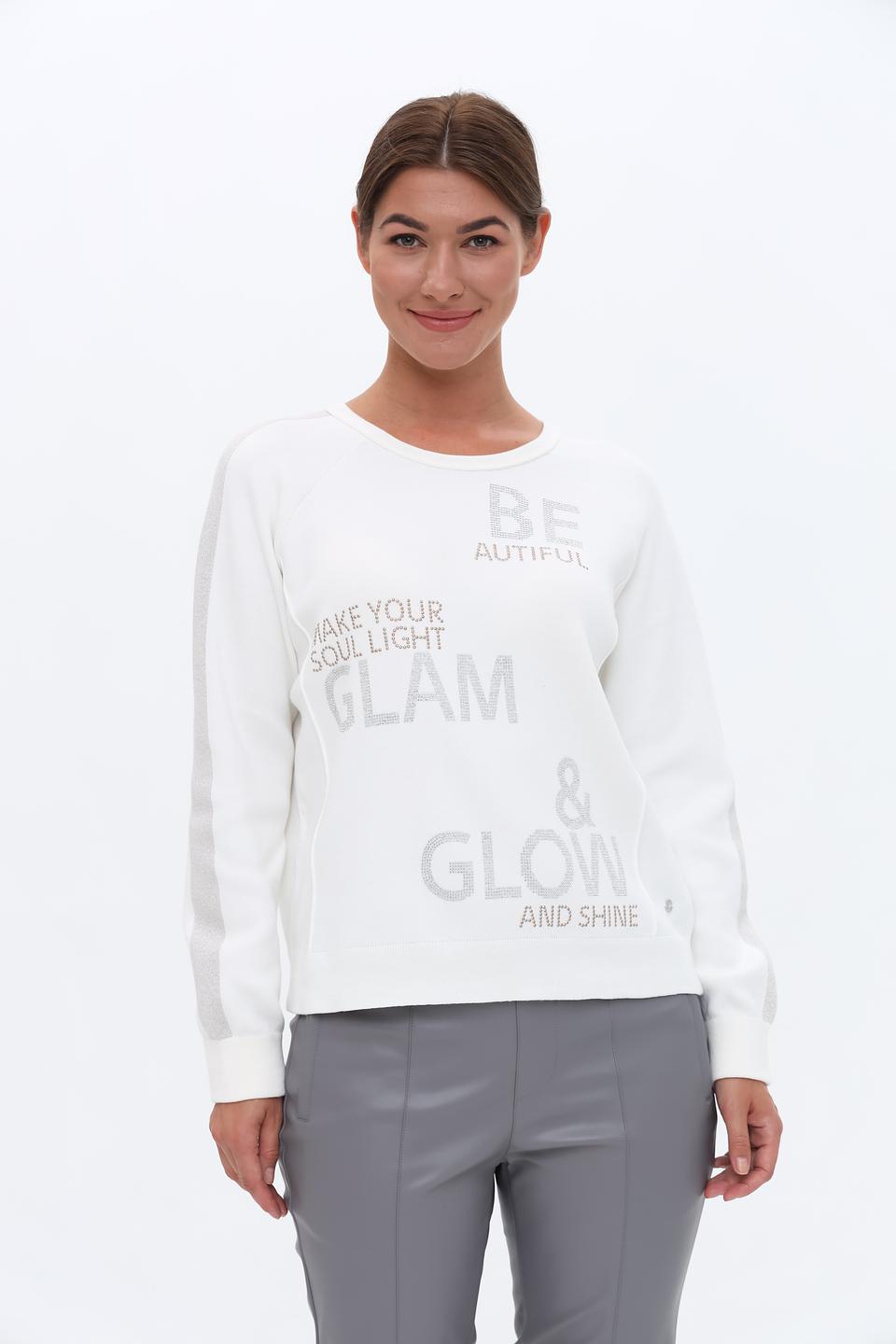 Пуловер Monari с принтом белый