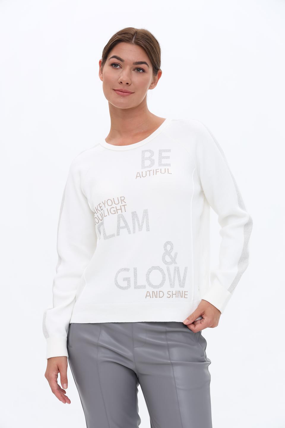 Пуловер Monari с принтом белый