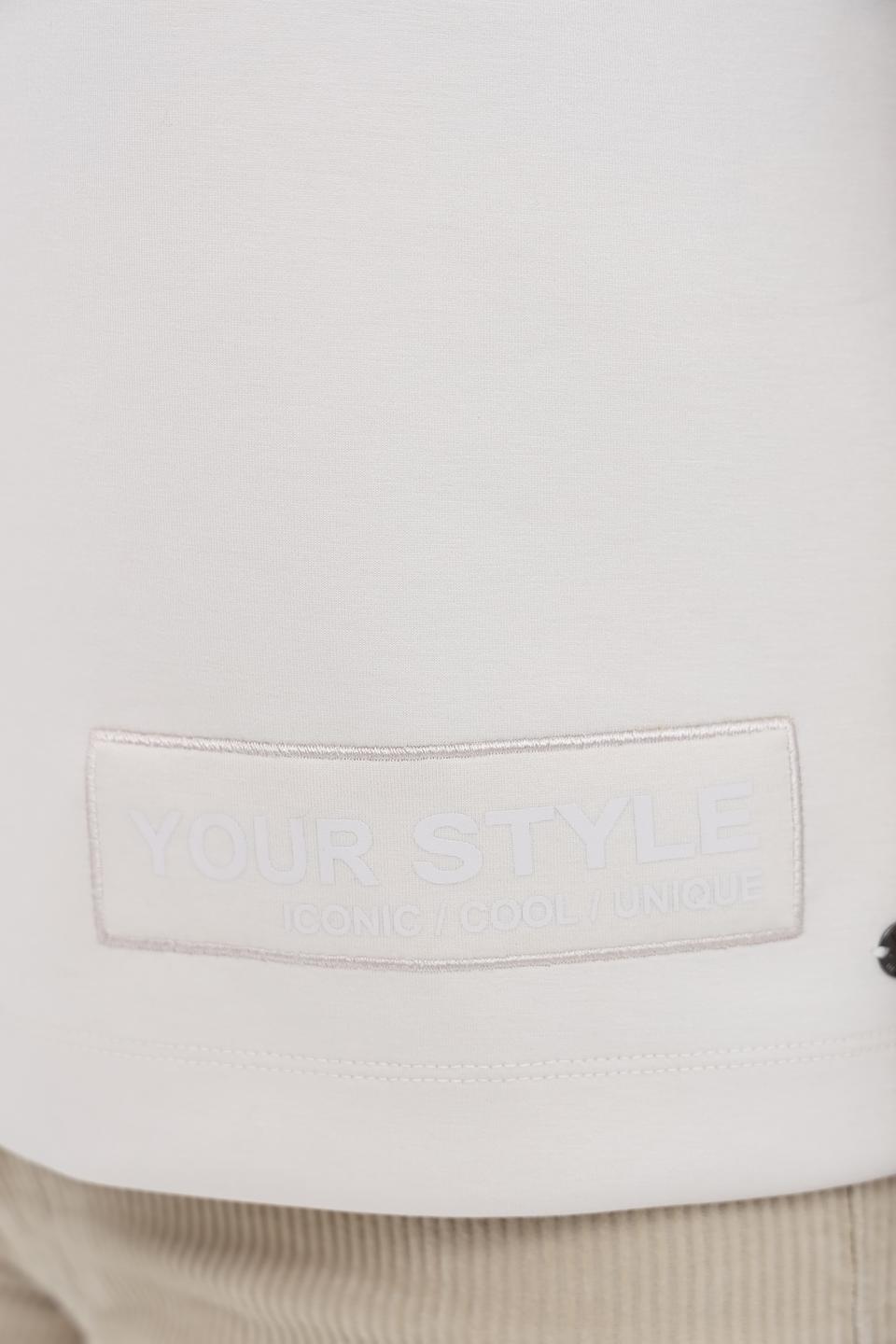 Пуловер Monari белый с капюшоном