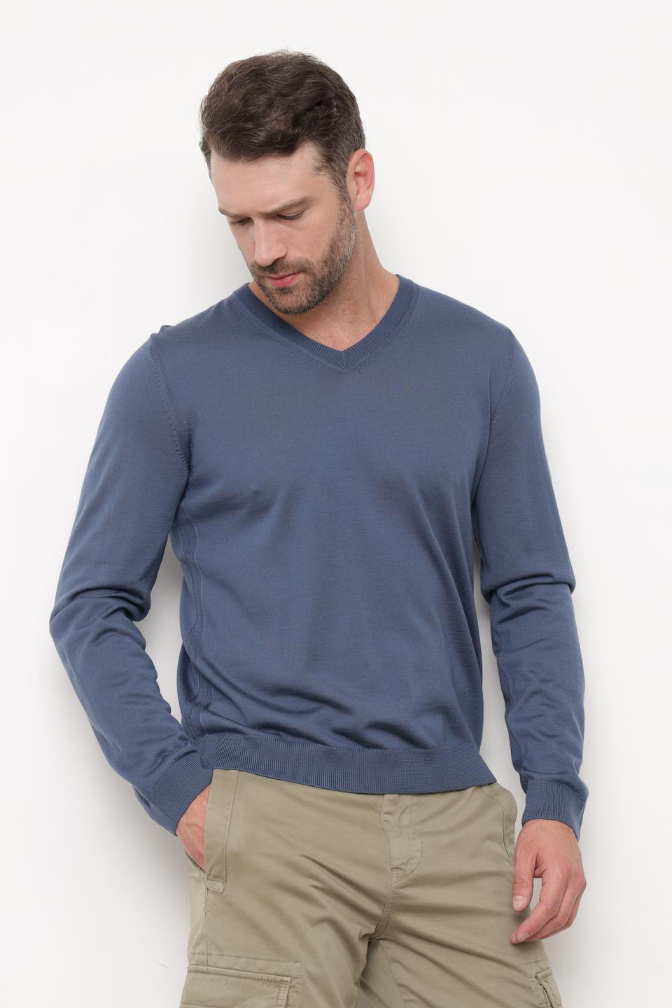 Джемпер Boss Black V-образный синий