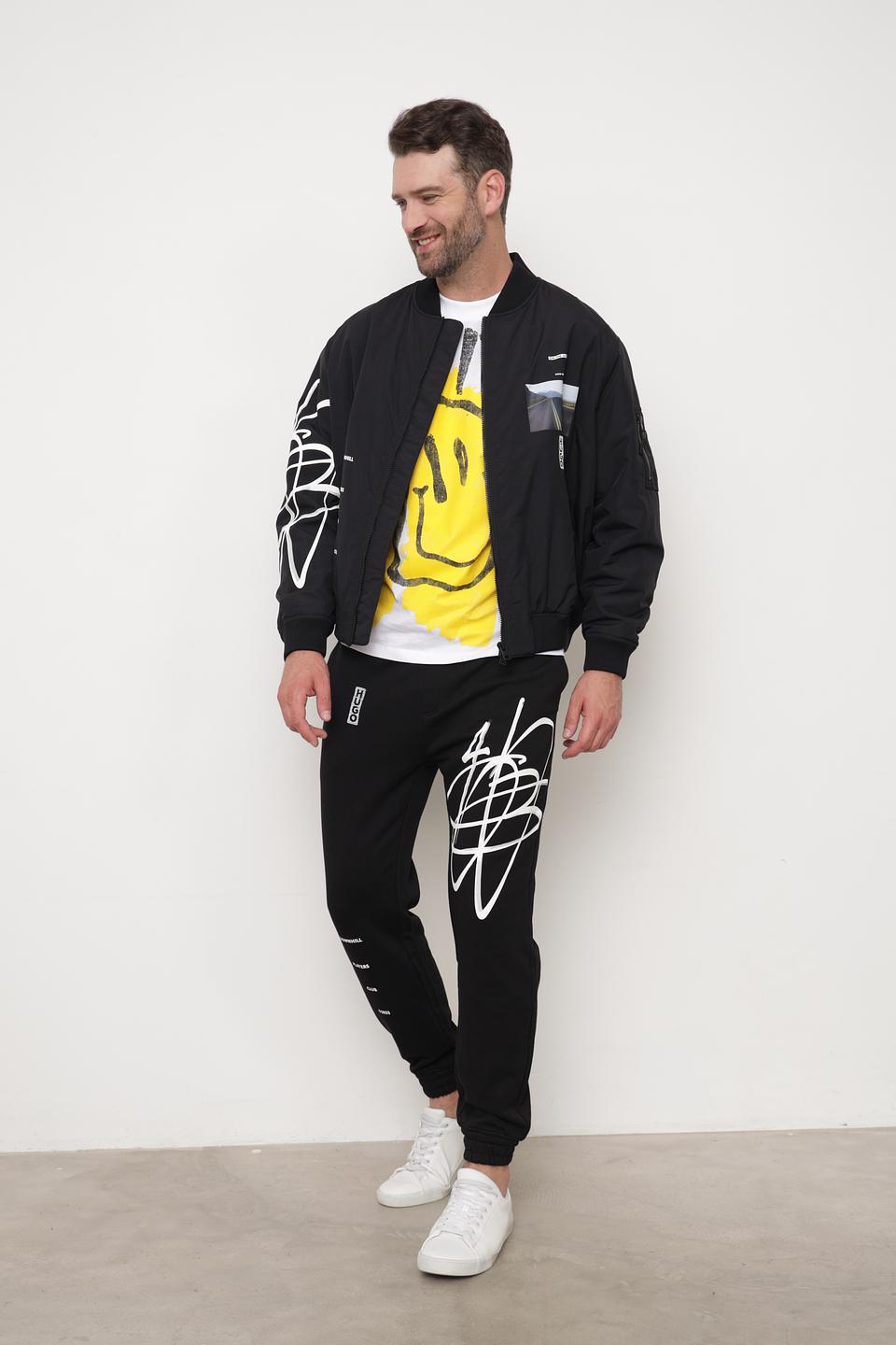 Куртка-бомбер Hugo с принтом чёрный