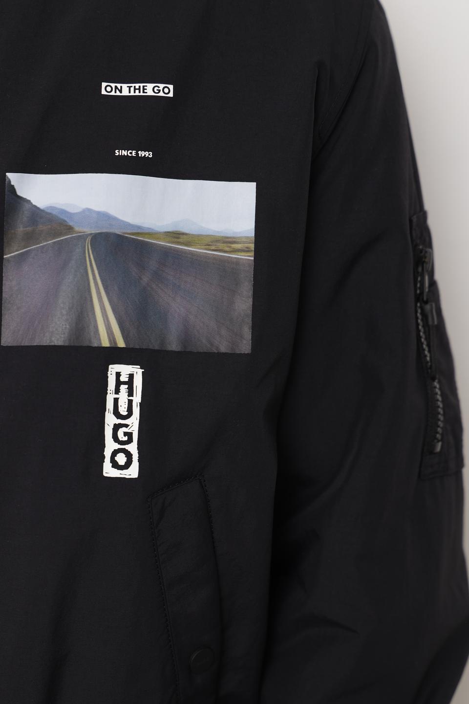 Куртка-бомбер Hugo с принтом чёрный