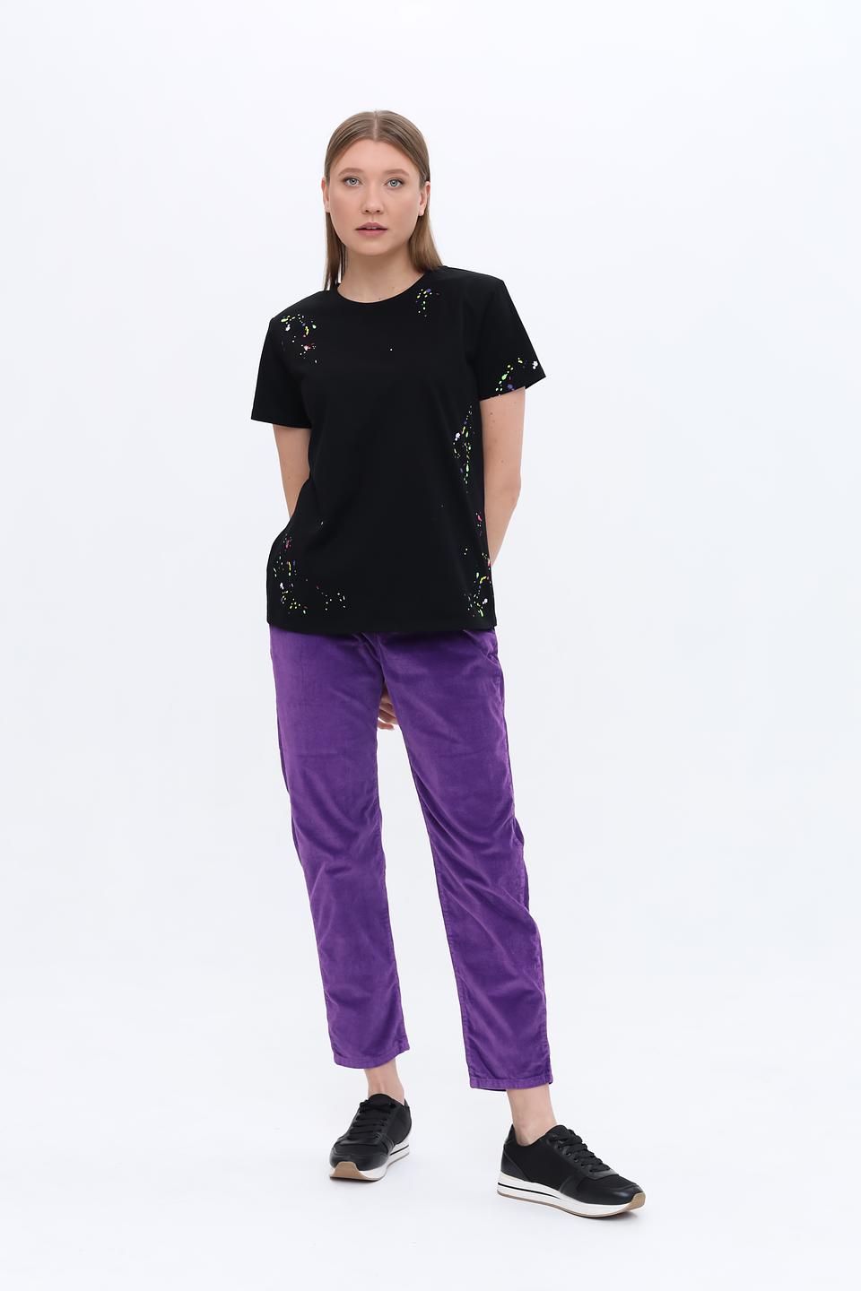 Брюки вельветовые Rich and Royal фиолетовые