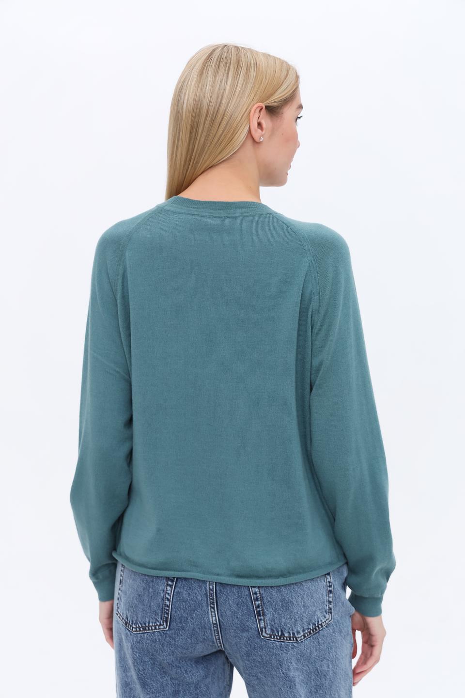 Пуловер Pezzo с вышивкой зелёный