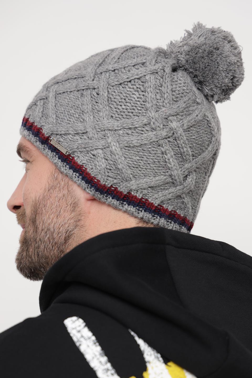 Шапка Bugatti ACC серая с полосками