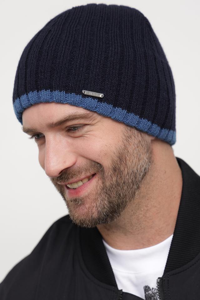 Шапка Wegener мужская тёмно-синяя с полосой