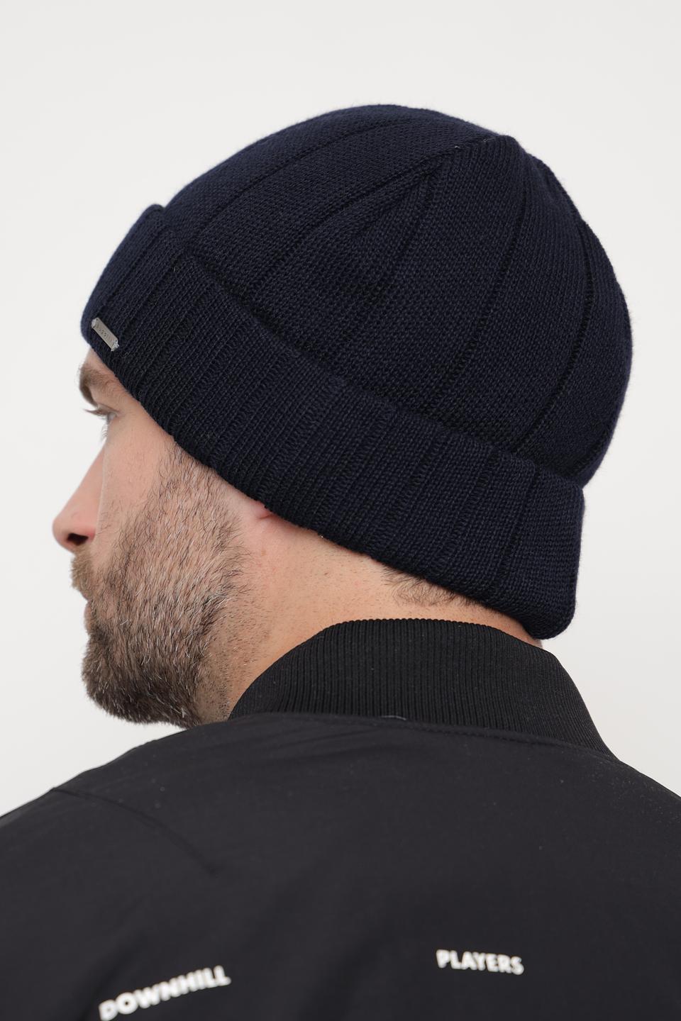 Шапка Bugatti ACC мужская тёмно-синяя