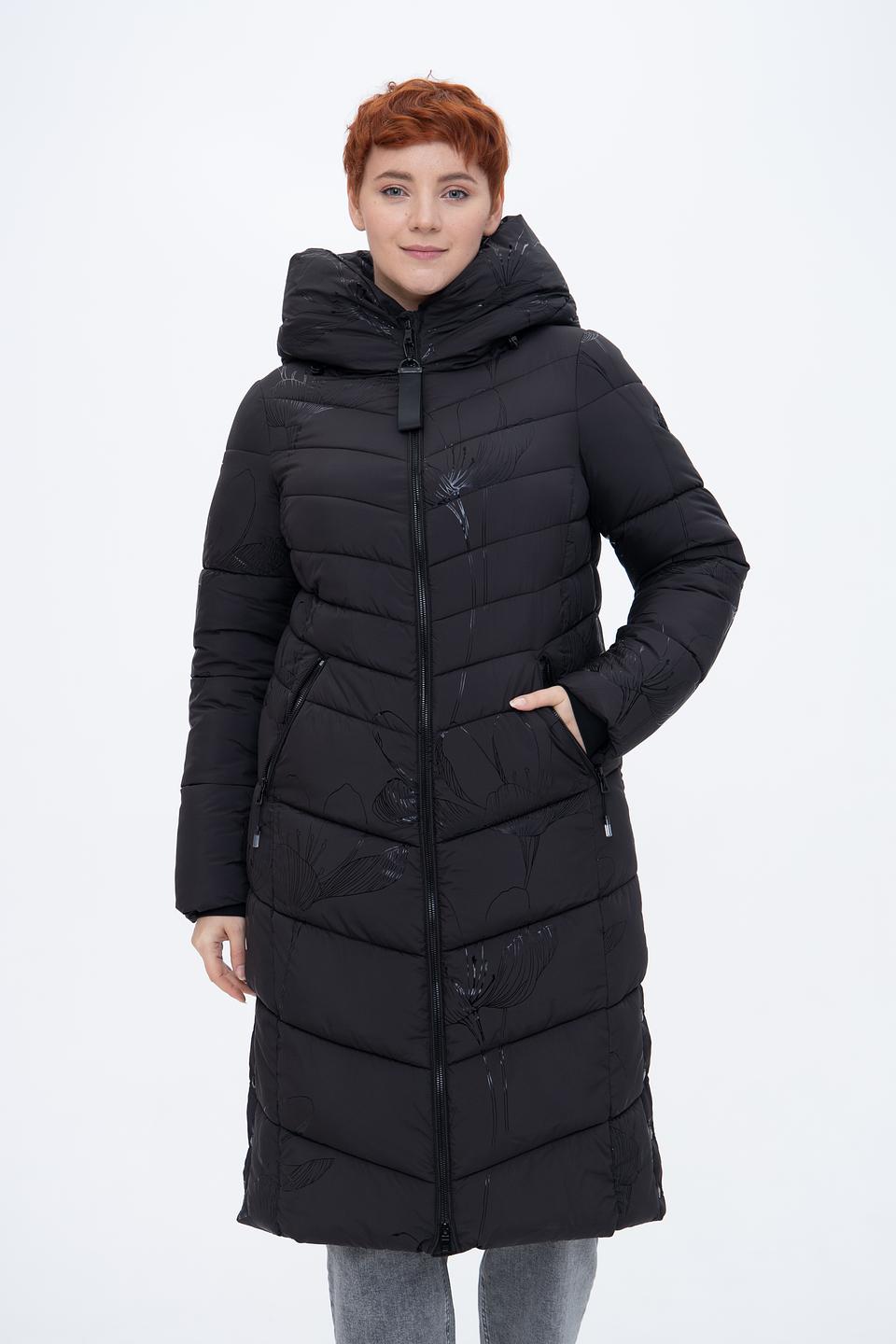 Пальто District стеганое чёрное