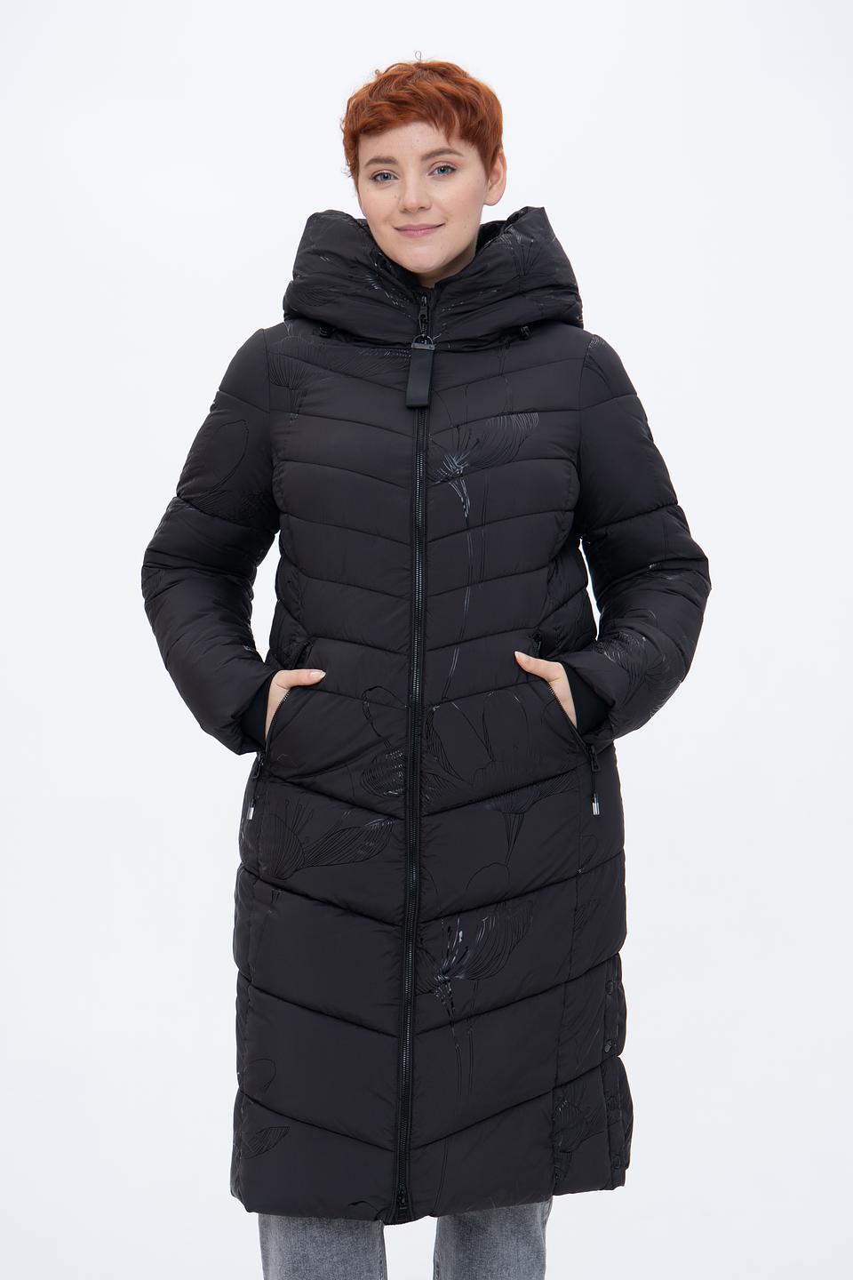 Пальто District стеганое чёрное