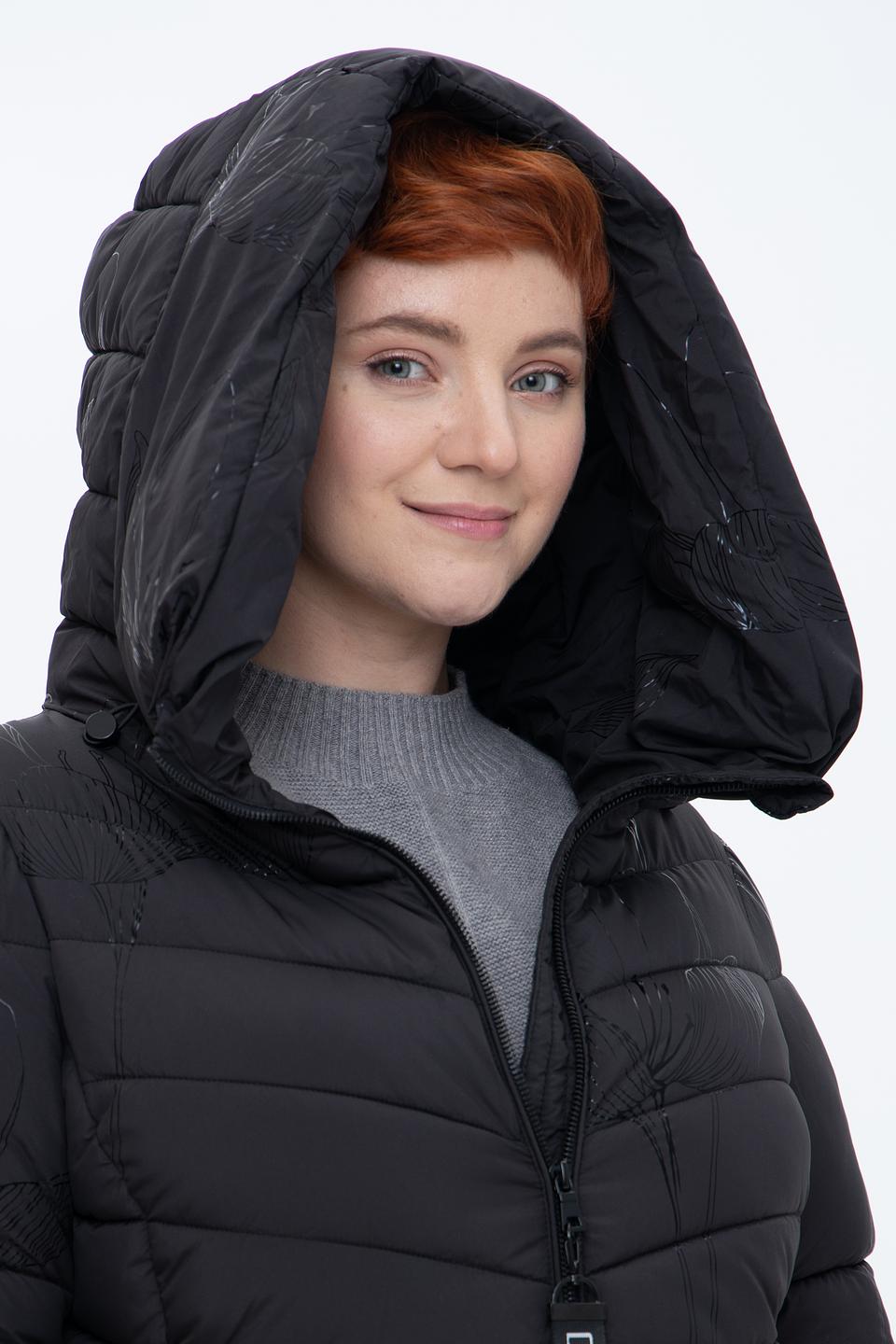 Пальто District стеганое чёрное