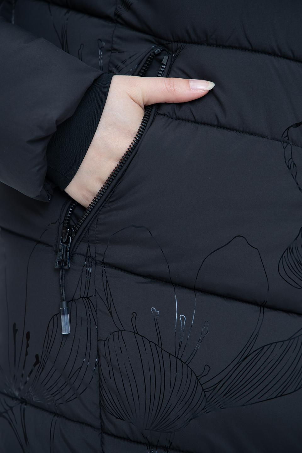 Пальто District стеганое чёрное