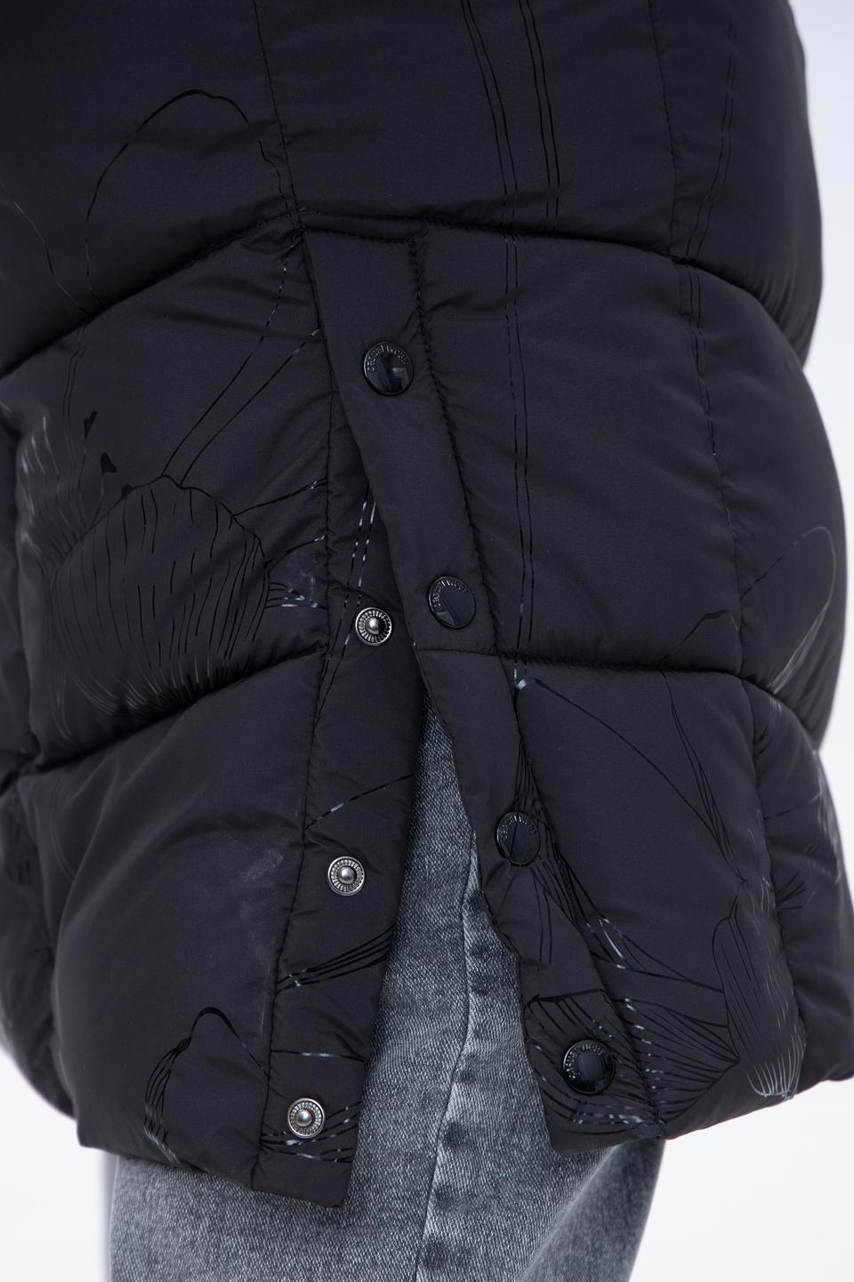 Пальто District стеганое чёрное