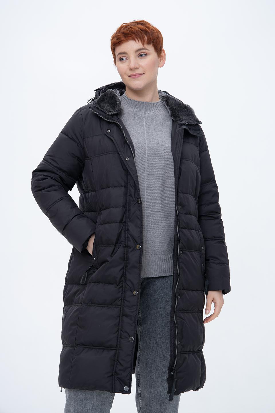 Пальто Lebek стеганое чёрное